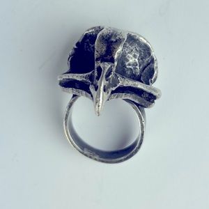 Bloodmilk Owl Skull Cocktail Ring Rare